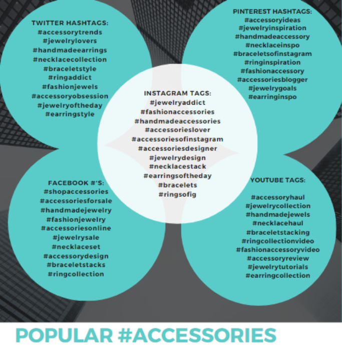 Image featuring popular accessories hashtags
