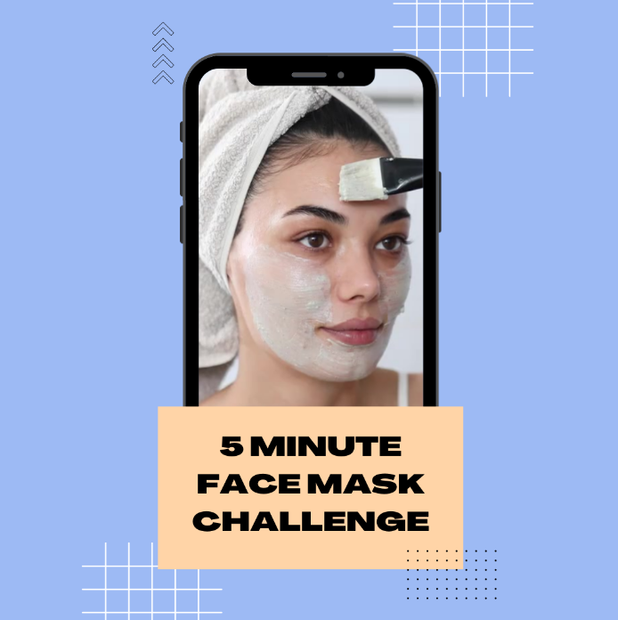 woman putting on a face mask as part of a 5 minute TikTok face mask challenge 