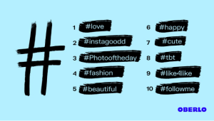 A collection of popular hashtags