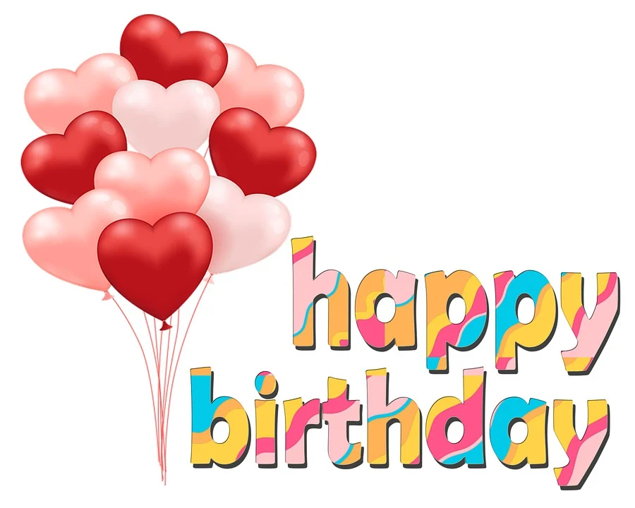 Image with balloons saying "happy birthday"