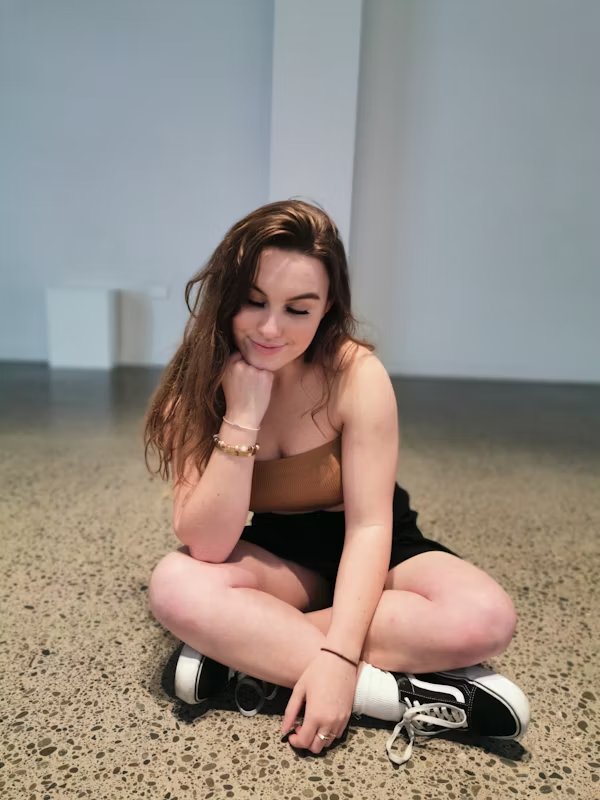 A girl is chilling