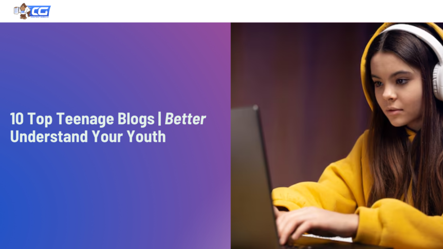 A young girl is reading a blog post