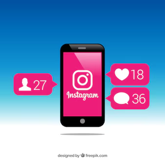Concept of likes, followers, and comments on Instagram