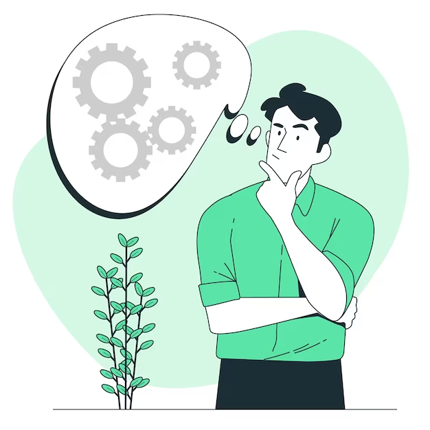 Man is thinking of an idea illustration