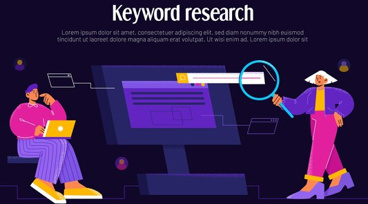 Keywords in SEO illustration