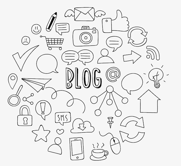 Illustration of blogging elements