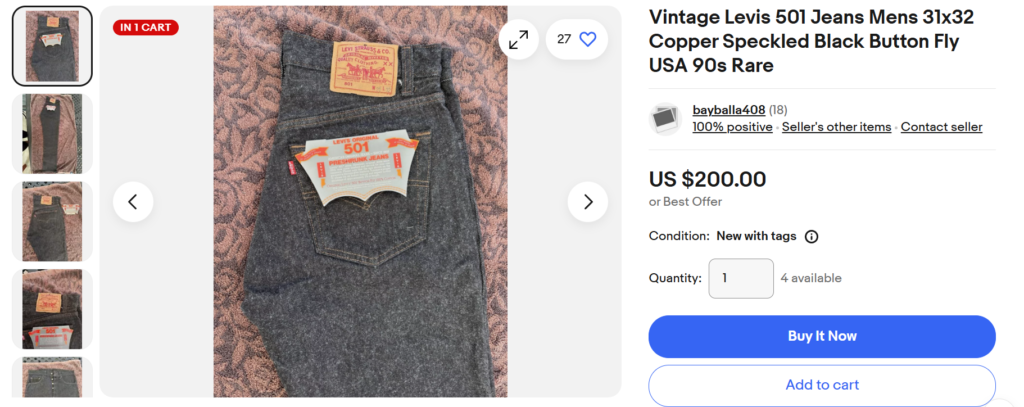 One of the Best Product Title Examples: Levi's Men's Vintage Jeans