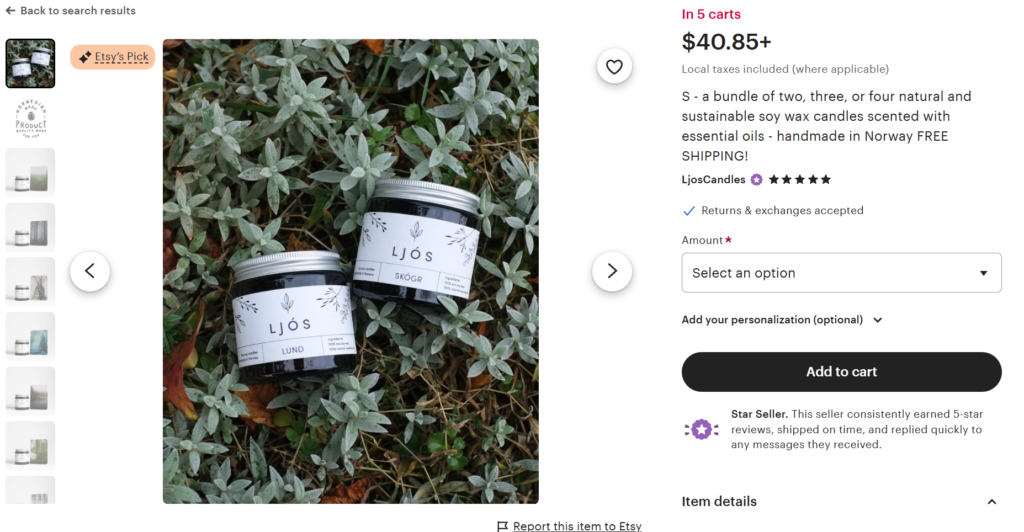 One of the Best Product Title Examples: Soy Wax Candles