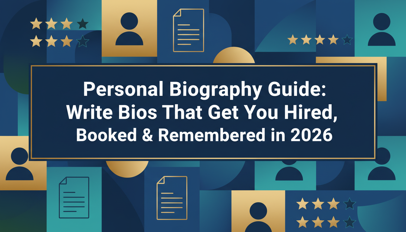 Featured image for “Personal Biography Guide: Write Bios That Get You Hired, Booked & Remembered in 2026 (Templates Included)”