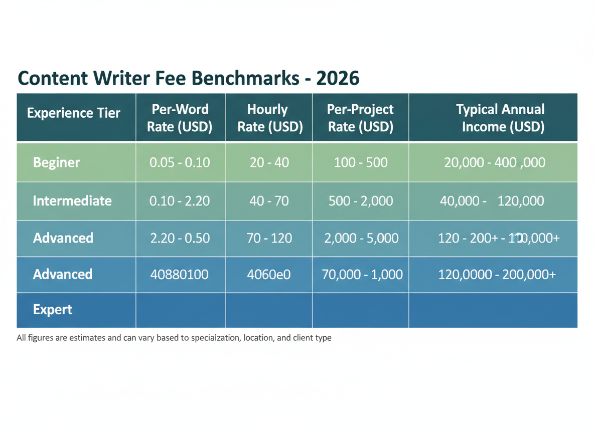 2026 Content Writer Fee Benchmarks: Current Market Rates by Experience Level