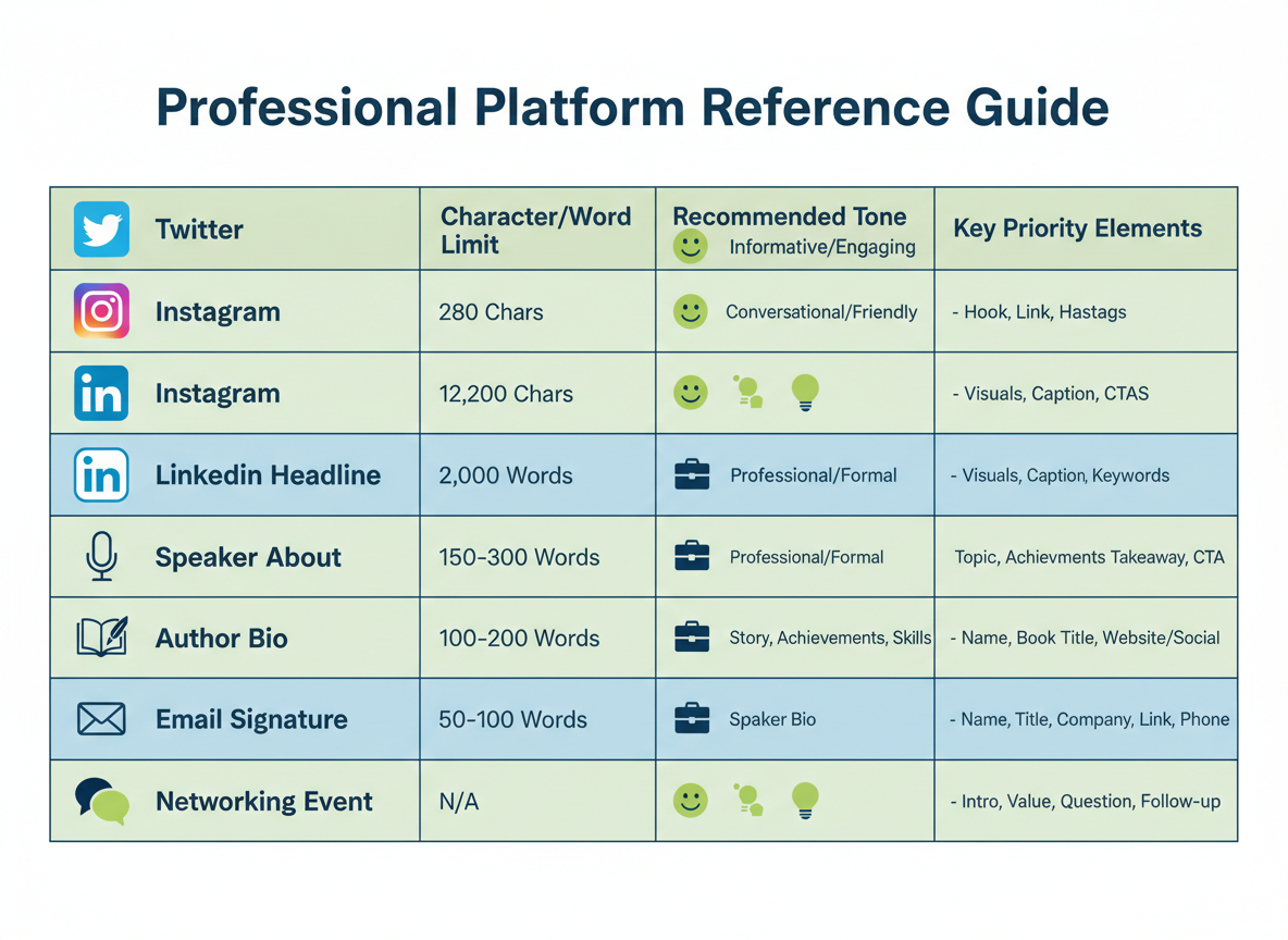Platform-Specific Short Bio Guidelines: Character Limits & Best Practices