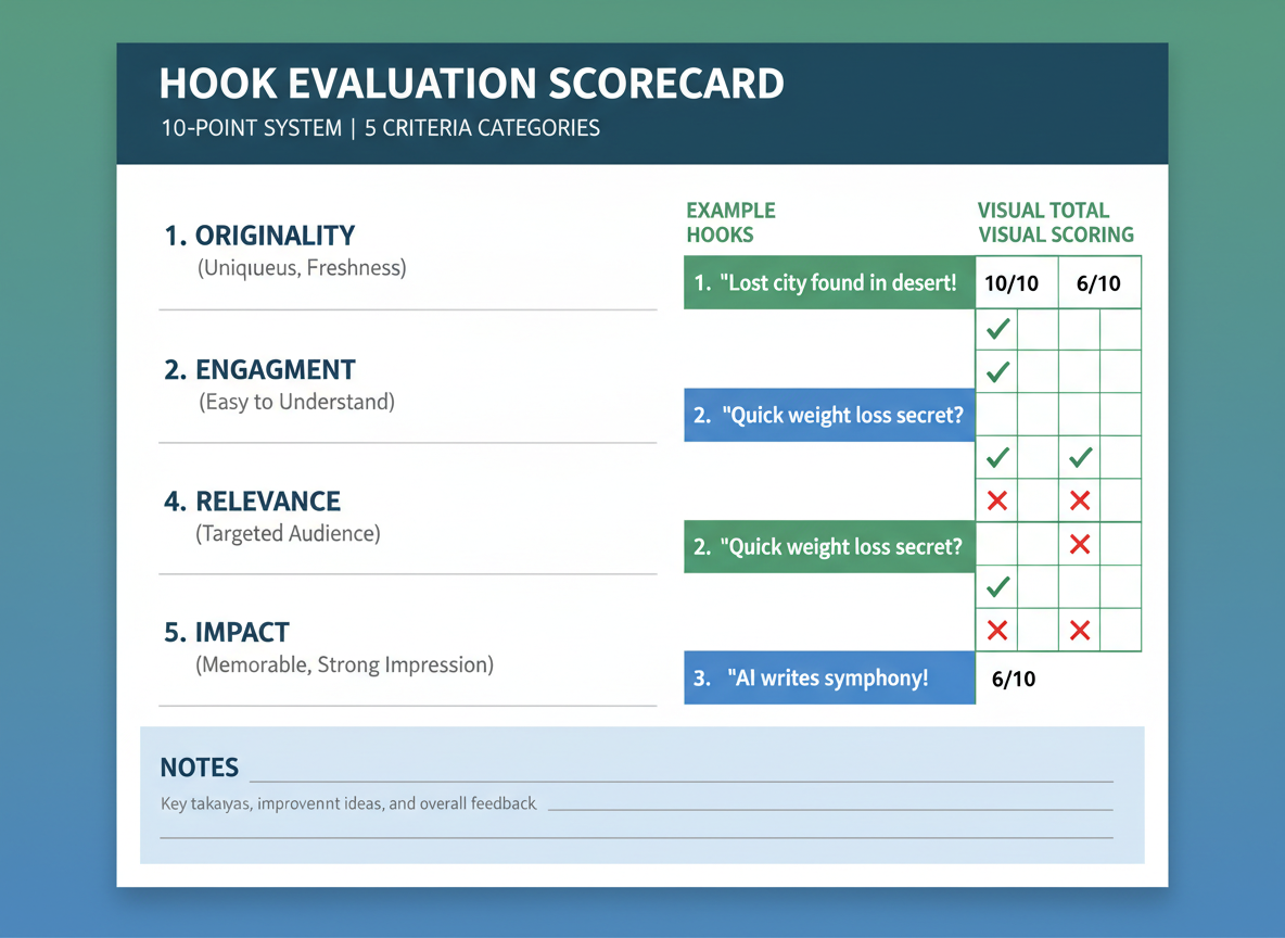 The Hook Evaluation Scorecard: Rate Your Hooks Before Publishing
