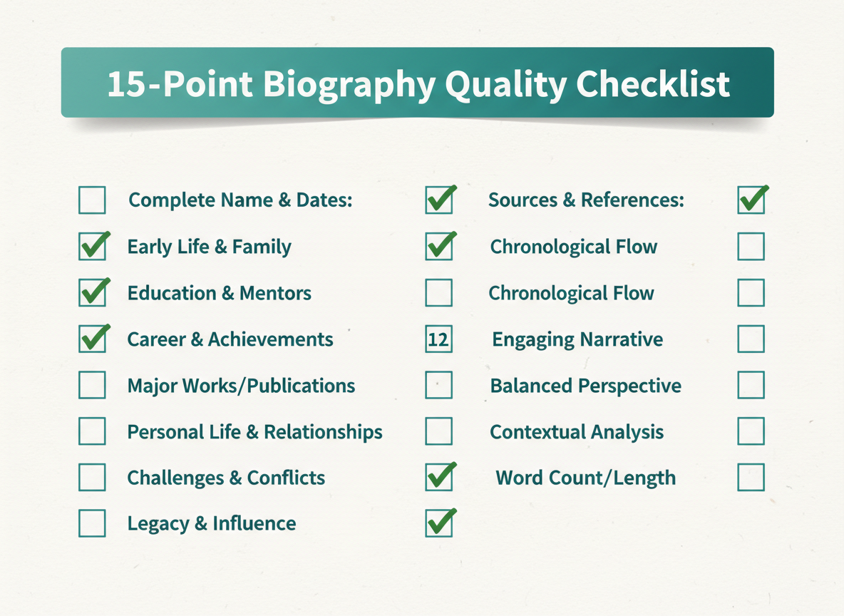 Personal Biography Checklist: 15-Point Quality Assurance Before Publishing
