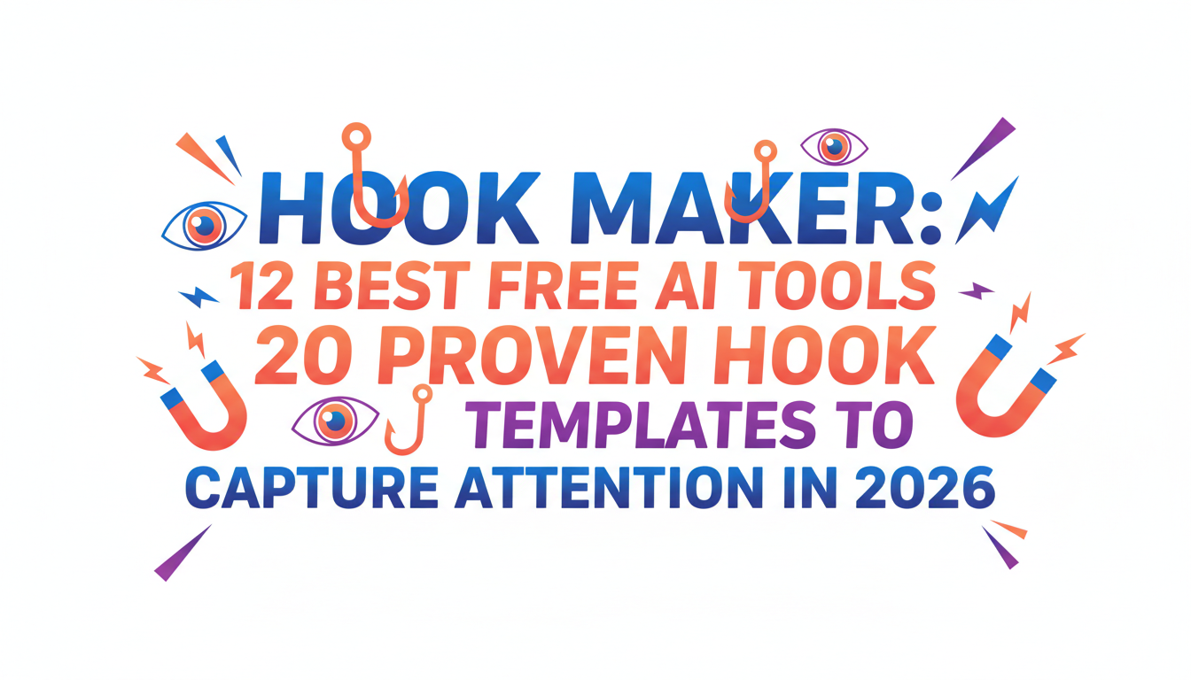Featured image for “Hook Maker: 12 Best Free AI Tools + 20 Proven Hook Templates to Capture Attention in 2026”