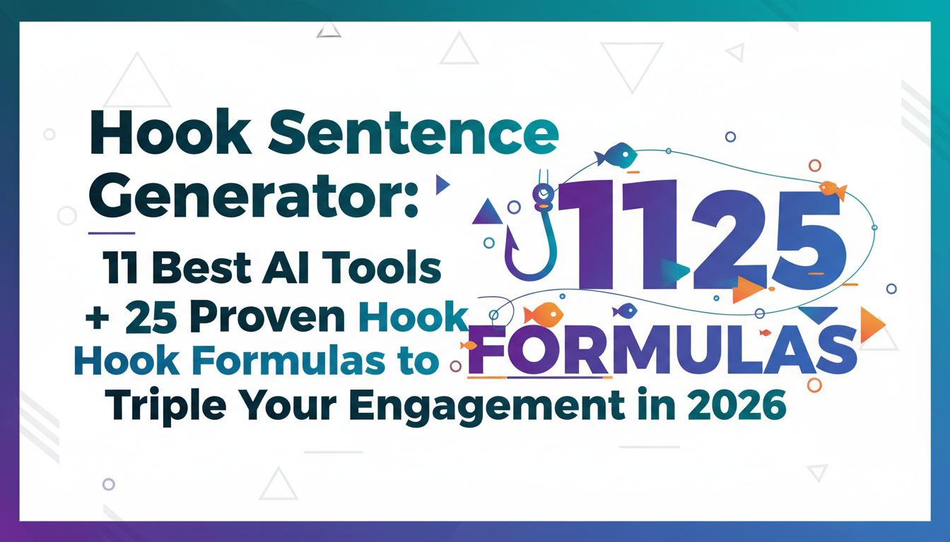 Featured image for “Hook Sentence Generator: 11 Best AI Tools + 25 Proven Hook Formulas to Triple Your Engagement in 2026”