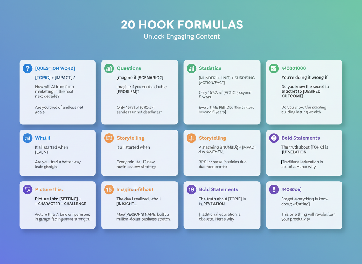 20 Proven Hook Templates That Work Across Every Platform