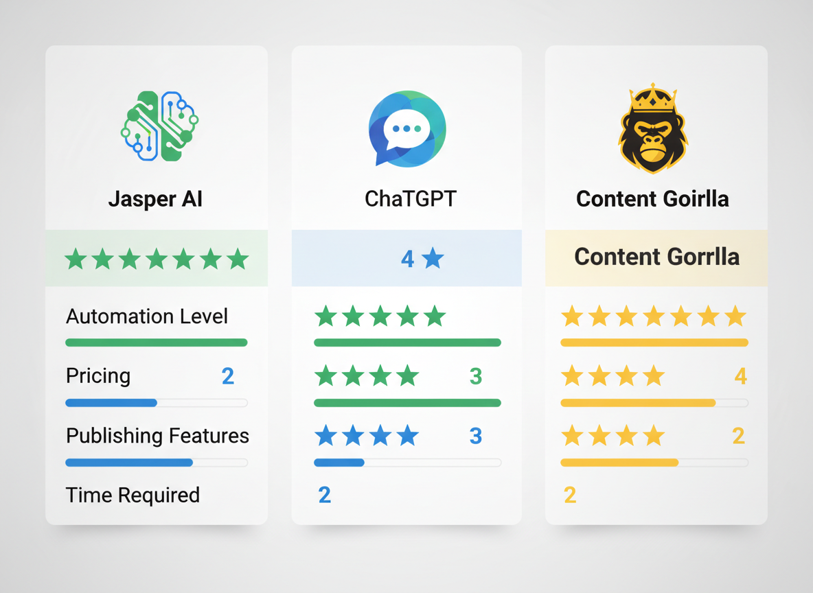 Jasper AI vs. ChatGPT vs. Content Gorilla: The 2026 Showdown