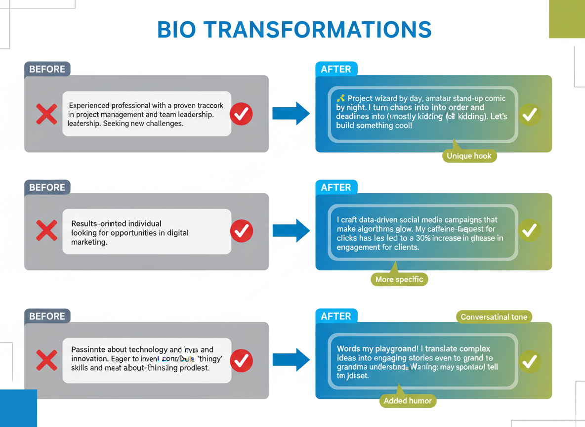 Before & After: 8 Bio Transformations (From Boring to Brilliant)