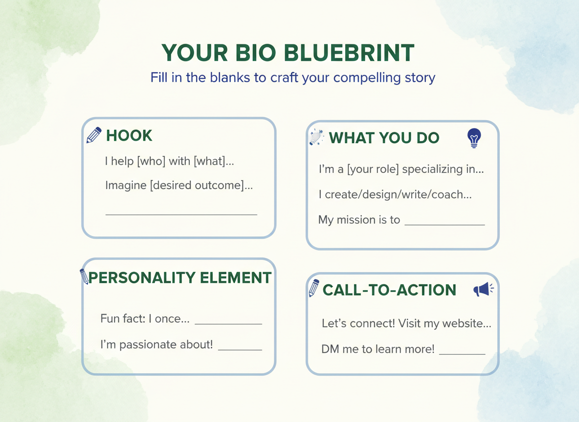 Copy-Paste Templates: 10 Fill-in-the-Blank Fun Bio Formulas