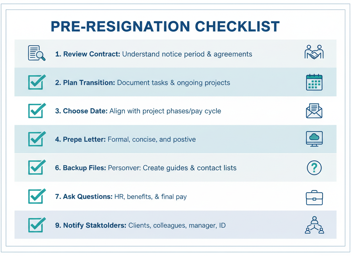Pre-Resignation Checklist: Prepare Before You Quit