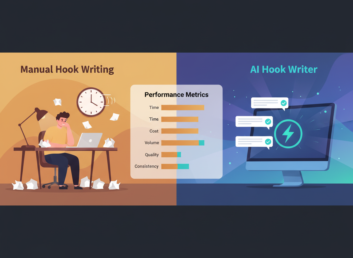 Manual vs AI Hook Writing: Honest Comparison Based on 500+ Tests
